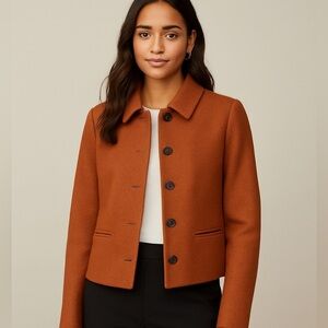 Lands’ End Rust Wool Blend Jacket Petite 8